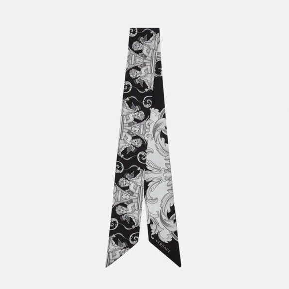 Versace Silver Baroque Silk Scarf Tie - Picture 1 of 3